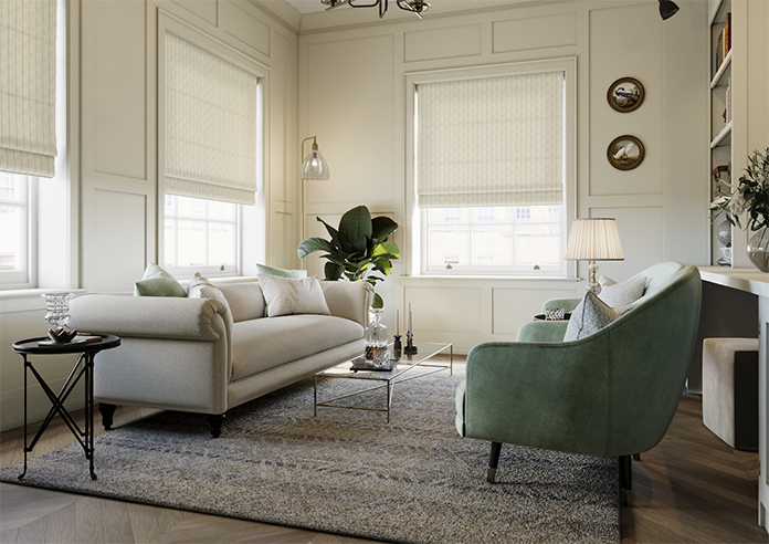 Emily Bond George Stripe Print, Fern - Roman Blind - Image 6